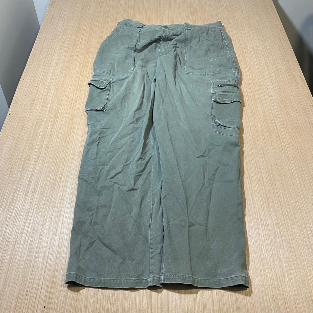 Rue21 Guys Mens Olive Green Cargo Pants 36x32 Cotton Straight Leg Utility Work
